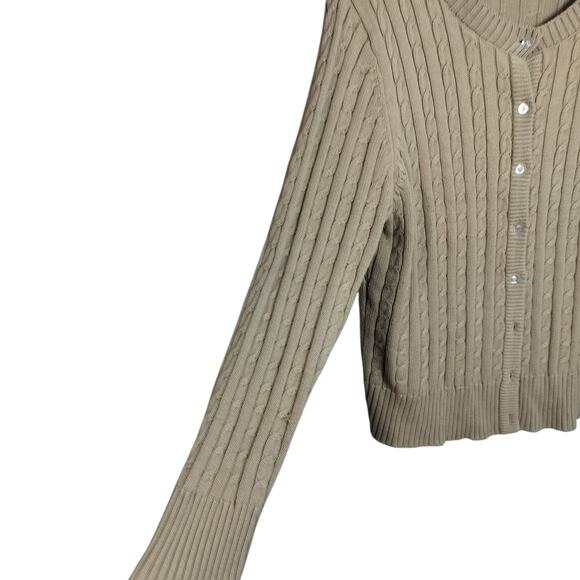 4453)Vtg Girls Scouts of the USA 2 pcs Beige Cable Knit Sweater and Vest Large - Picture 3 of 11